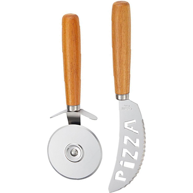 Dorre Pino pizzaset kniv och pizzaskärare Akacia-rostfritt stål - Silverfärgad