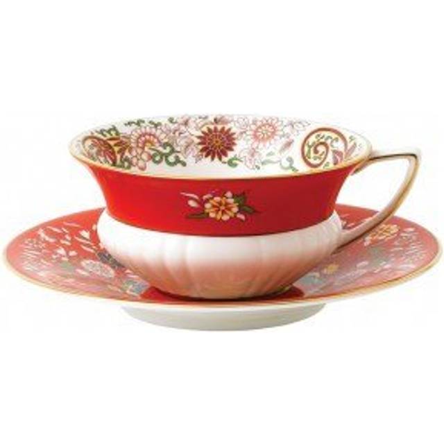 Wedgwood Wonderlust teacup with saucer crimson jewel
