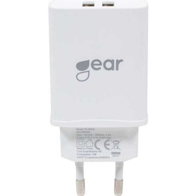 Gear 220V MicroUSB dubbel väggladdare 665094