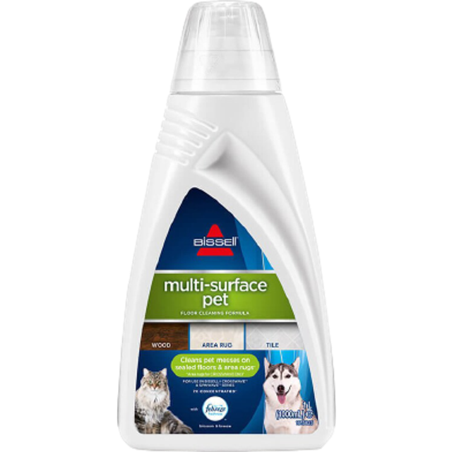 BISSELL Multi-Surface Pet rengöringsmedel med Febrezedoft, speciellt för husdjurssmuts, till Crosswave, Crosswave Pet Pro och Spinwave, 1 x 1 l, 2550
