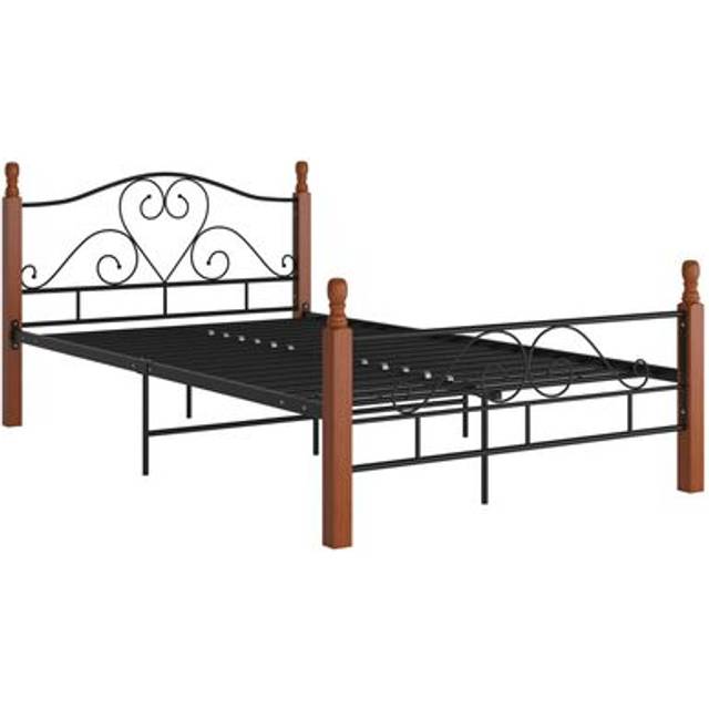 Sängram utan madrass svart metall 120x200 cm