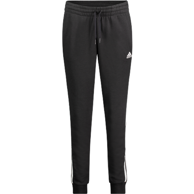 adidas WoMens 3 Stripe French Terry Core Pant - Black/White - Size X-Small