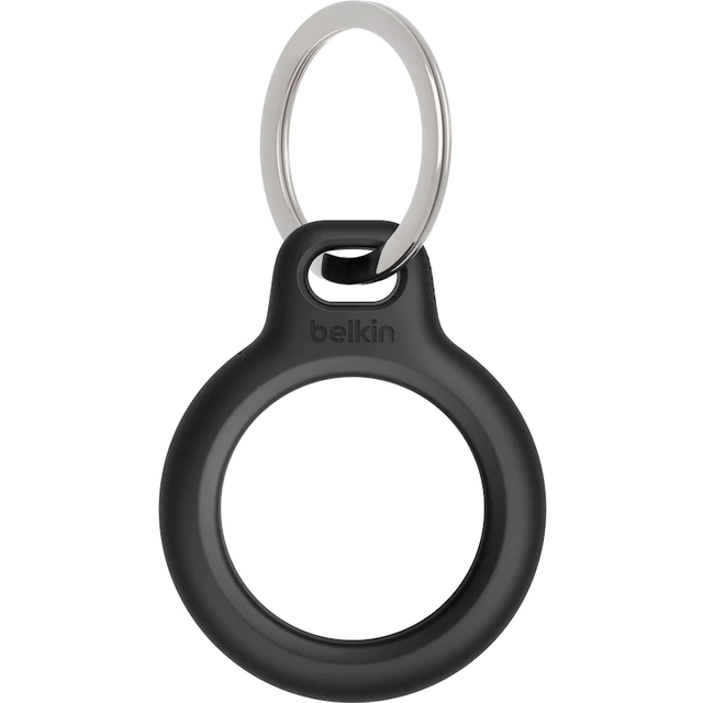 Belkin AirTag-fodral med nyckelring (Secure Holder-skyddsfodral för Air Tag med reptåligt tillbehör) – Rosa