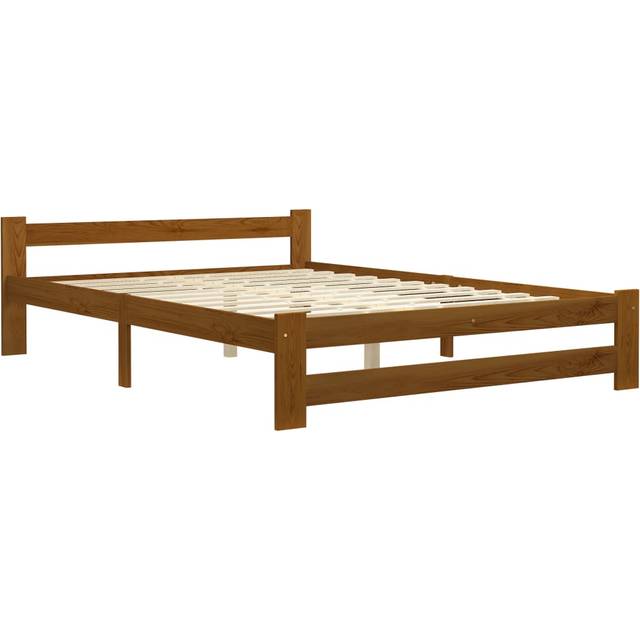 vidaXL Bed Frame without Mattress Dark Grey Solid Pine Wood 180x200 cm Super King