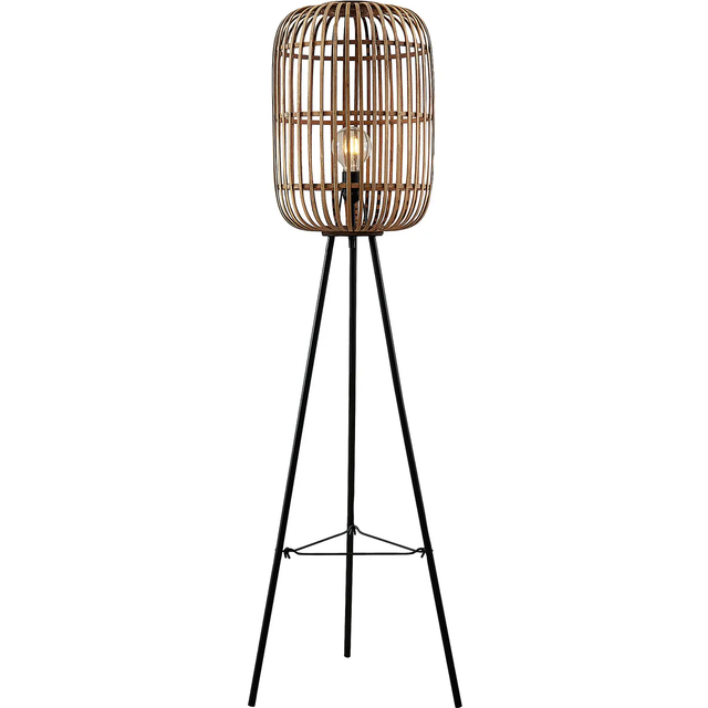 Lindby Canyana golvlampa, svart, rotting, 139 cm hög