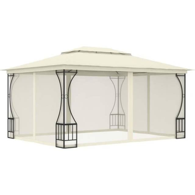 Paviljong med nät 300x400x265 cm antracit