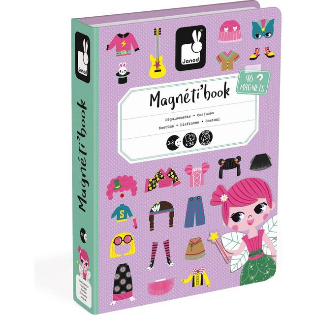 Magneti'Book Magnetleksak Kläder Rosa 46 Bitar Janod