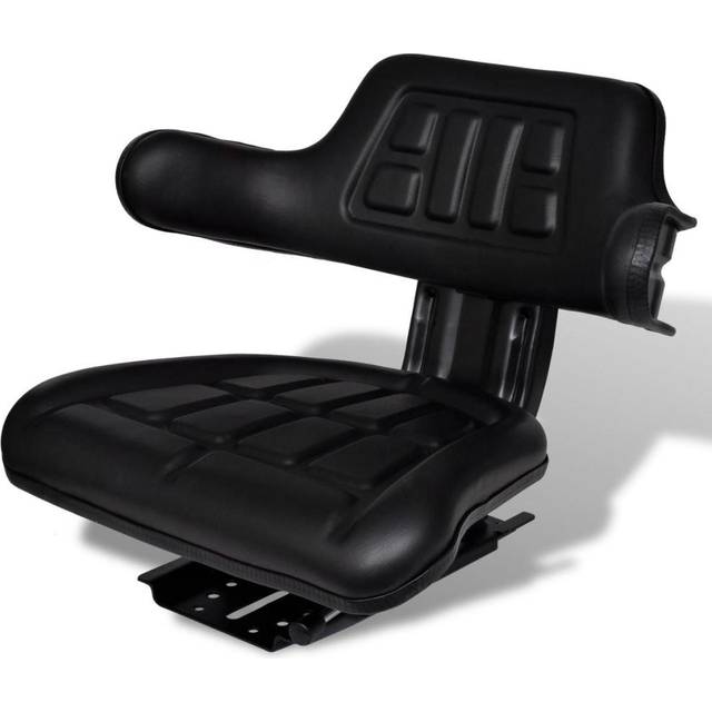vidaXL Tractor Seat with Backrest Black