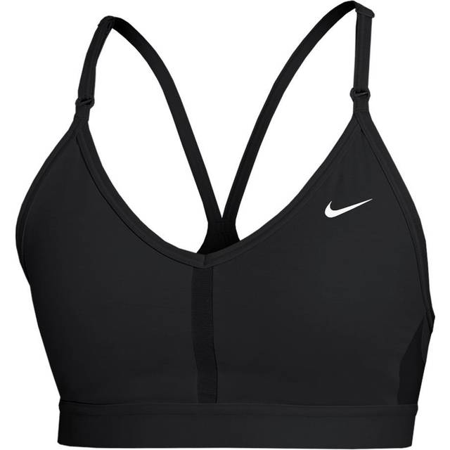 Nike Dri-FIT Indy Light-Support Padded V-Neck Sports Bra - Black/Black/Black/White