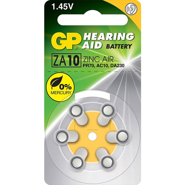 GP Batteri Hörapparat zink luft  ZA10 1,44V 6 st