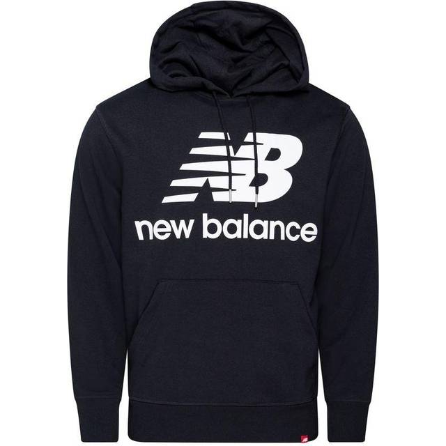 New Balance Men's NB Essentials Pullover Hoodie in Black Cotton, size Small