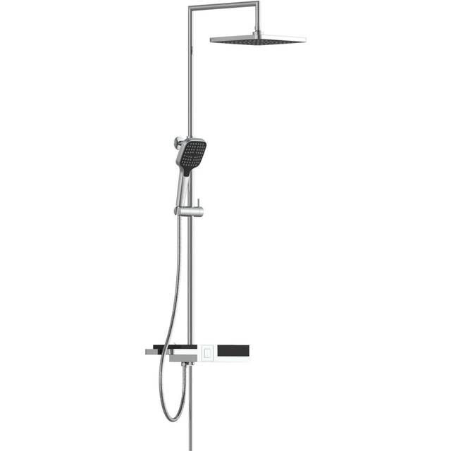 SCHÃTTE Overhead Shower Set BLUEPERL Chrome Adjustable Overhead Shower System