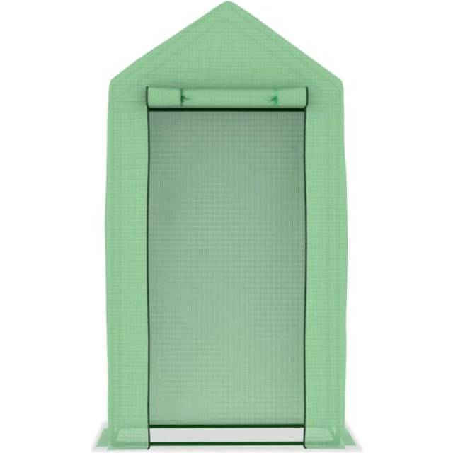 vidaXL Växthus med stålram 0,5 m² 1x0,5x1,9 m