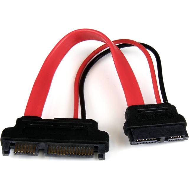 StarTech.com Slimline SATA till SATA-adapter med strömuttag/kontakt 15 cm – Slim Serial ATA till SATA – Slimline S-ATA 13 stift/SATA 7+15 stift