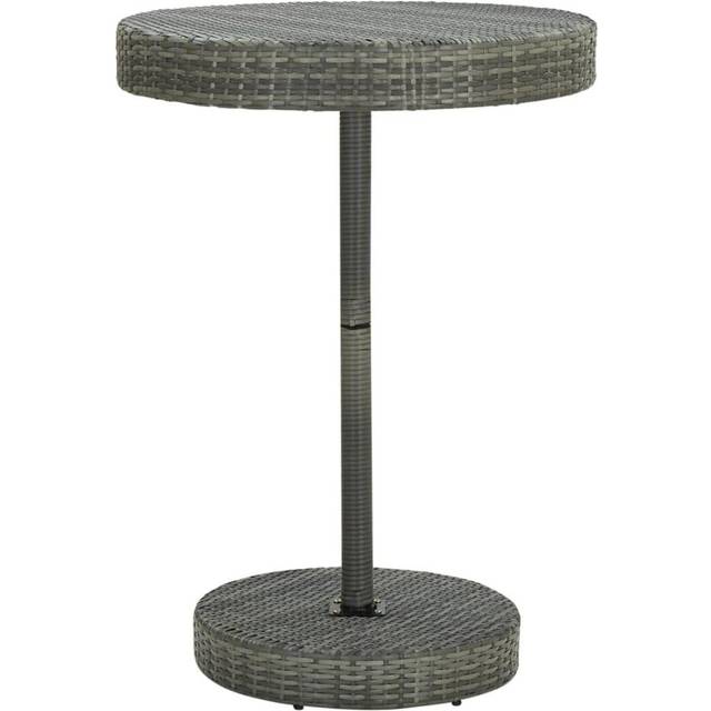 vidaXL Garden Table Grey 75.5x106 cm Poly Rattan