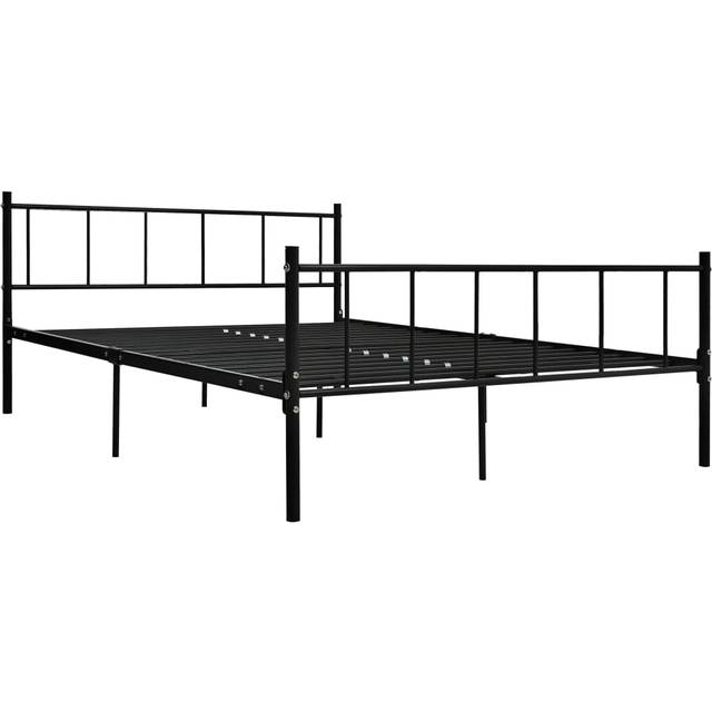 vidaXL Bed Frame without Mattress Black Metal 180x200 cm Super King