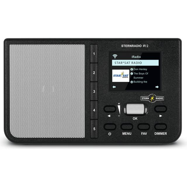 TechniSat STERNRADIO IR 2 – kompakt internetradio (WLAN, utbytbart batteri, färgskärm, utbytbara direktvalsknappar, sömnradiosändare, väckarklocka, sömntimer, snooze, AUX, appkontroll) svart