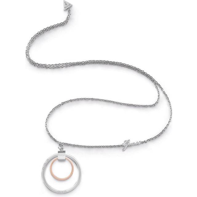 32"Chain Circles Silver Rose Gold Necklace UBN29033