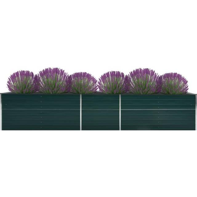 vidaXL Garden Raised Bed Galvanised Steel 400x80x77 cm Grey