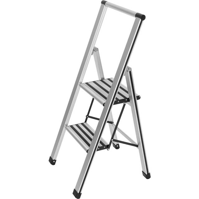 Kangley 2- Step Aluminum Folding Small Step Ladder - Silver
