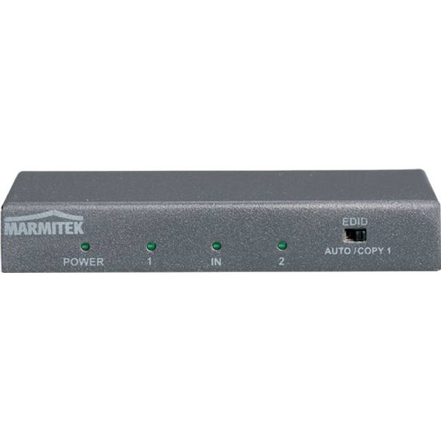 HDMI Splitter 4K60 - Marmitek Split 612 UHD 2.0-1 in / 2 out - HDMI 2.0 - Ultra HD - HDMI splitter - 3840 x 2160-60 Hz - HDR - Chroma färger - 18 Gbs - HDCP 2.2 - EDID - Inbyggda Förstärkare - 4K