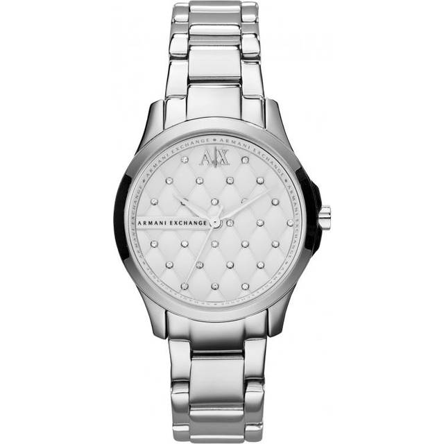 Armani Exchange Ladies' Quilted Dial Stainless Steel Bracelet Watch