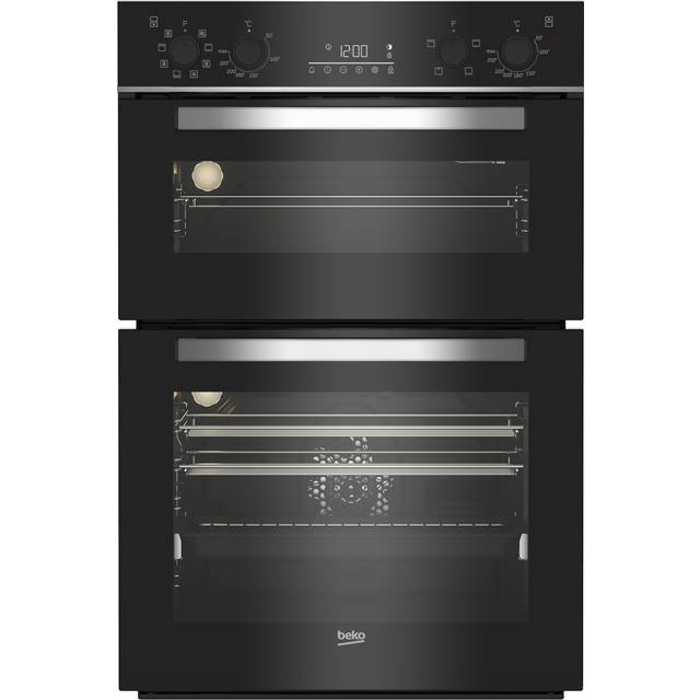 Beko RecycledNet® BBDM243BOC Built In Electric Double Oven - Black / Glass - A/A Rated
