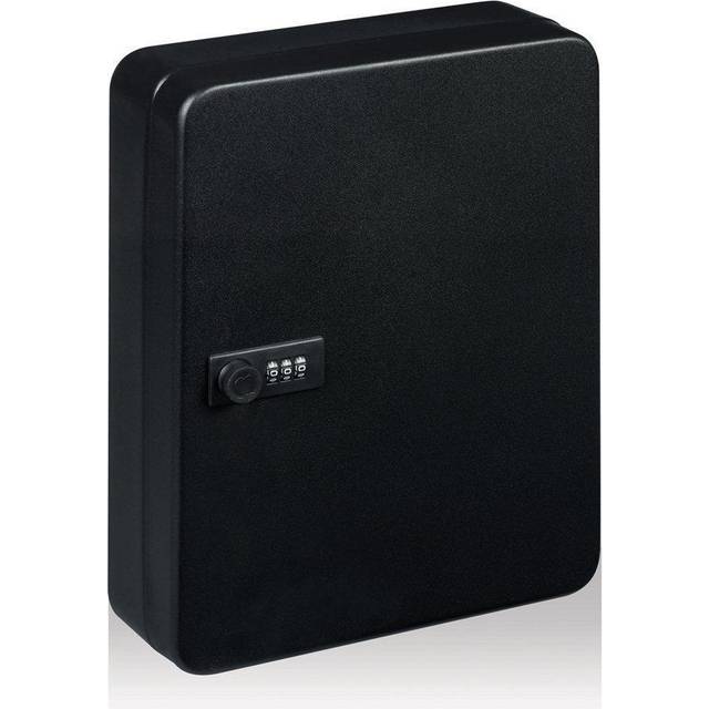 Yale Cabinet for 46 Keys, Combination Lock, Wall Mounted, 30 x 24 x 8 cm, Black