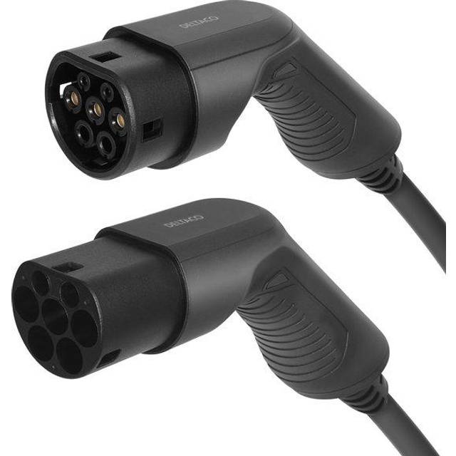 DELTACO e-Charge EV-laddningskabel typ 2-kontakt - 16A - Upp till 11 kW - 3 meter