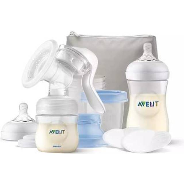 Philips Avent manuell bröstpump (startpaket) – BPA-fri bröstpump med enkel pumpning samt nappflaska (modell SCF430/16)