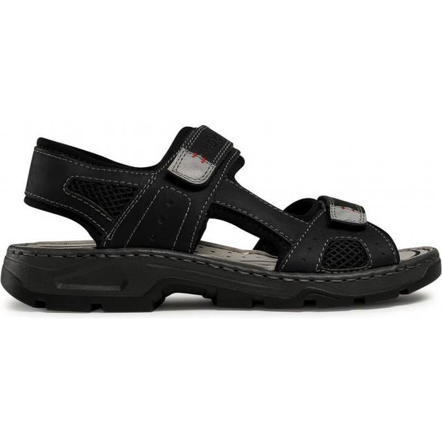 Rieker herr 26156 sandaler, svart svart Grigio 02 svart - 44 EU