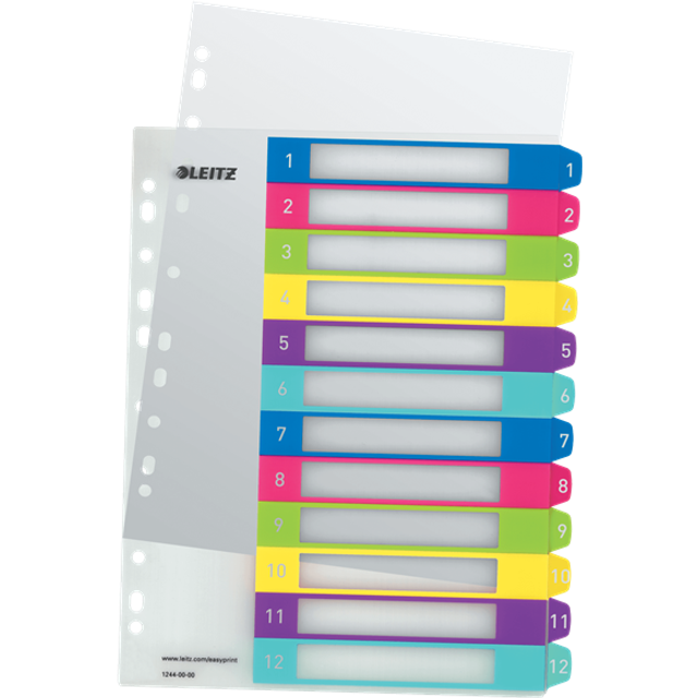 Leitz Index Print 1-12 WOW A4 PP Coloured