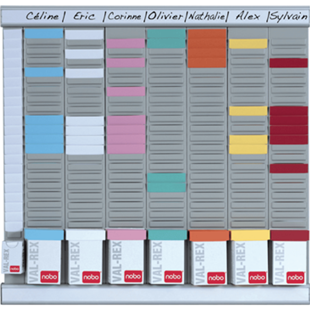 Nobo 7-DAY T-card Kit Weekly Planner Midi Kit Assorted 480X480MM - silver