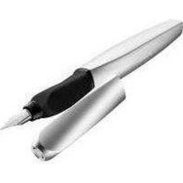 Pelikan Twist 947101 Fountain Pen in Folding Box Universal for Right-Left-Handers with M Nib Silver