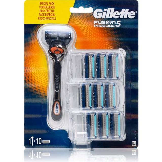 Gillette Fusion5 ProGlide Rakapparat för Män + 9 Rakblad, Blå