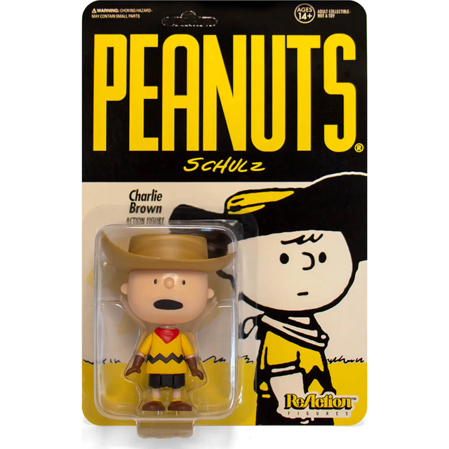 Super7 Peanuts Cowboy Charlie Brown 3.75 in Reaction Figure