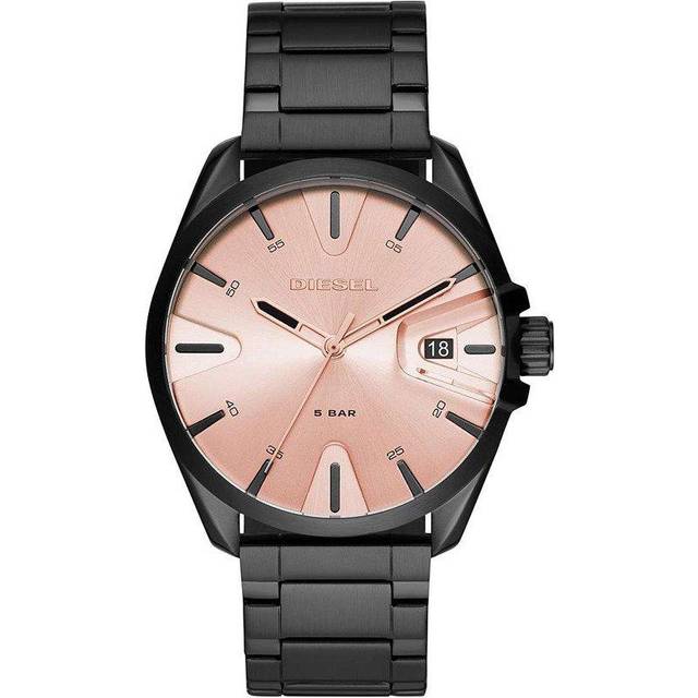 Diesel MS9 Rose Gold Dial Black Bracelet Watch DZ1904
