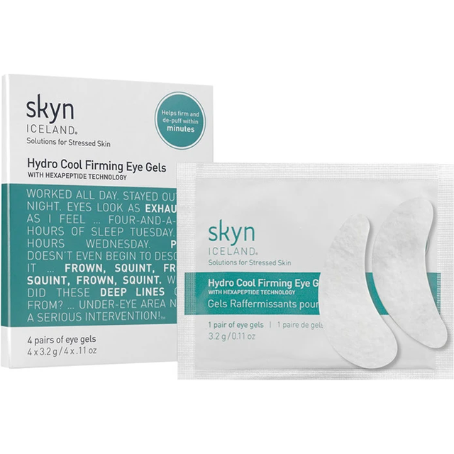 Skyn Iceland Hydro Cool Firming Under Eye Patches Eye Gel Mask to Firm And Reduce Wrinkles Fine Lines Dark Circles Puffy Eyes  Bags 4 Pairs