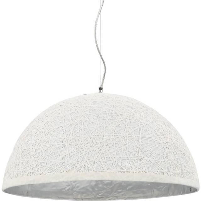 vidaXL Pendant Lamp White and Silver Ø50 cm E27 - Multicolour