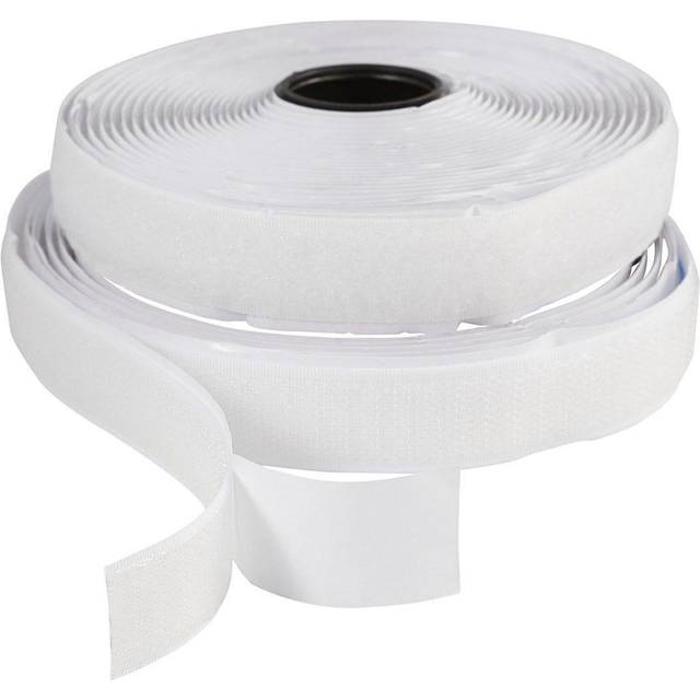 Kardborreband Självhäftande 20 mm x 5 m Vit
