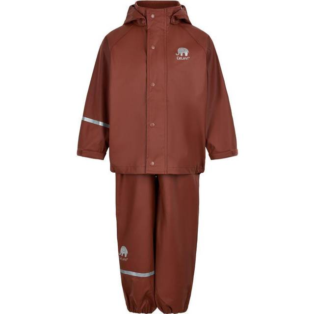 CELAVI Basic Rainwear Set -Solid Pu |Brun |116-122