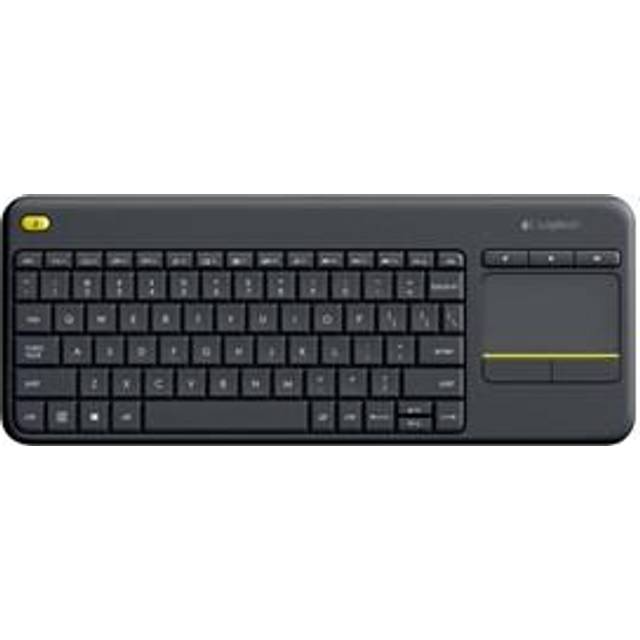 Logitech K400 Plus – tangentbord med pekplatta för tv-ansluten dator in Svart, Suisse/Schweizer (Qwertz)