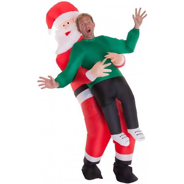 Inflatable Santa Pick Me Up Adult Costume - Black&#47;Green&#47;Red (One-Size)