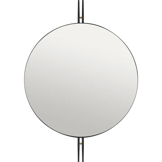 GUBI IOI Väggspegel Rund Svart/ Mässing Ø80 cm - Svart och Mässing