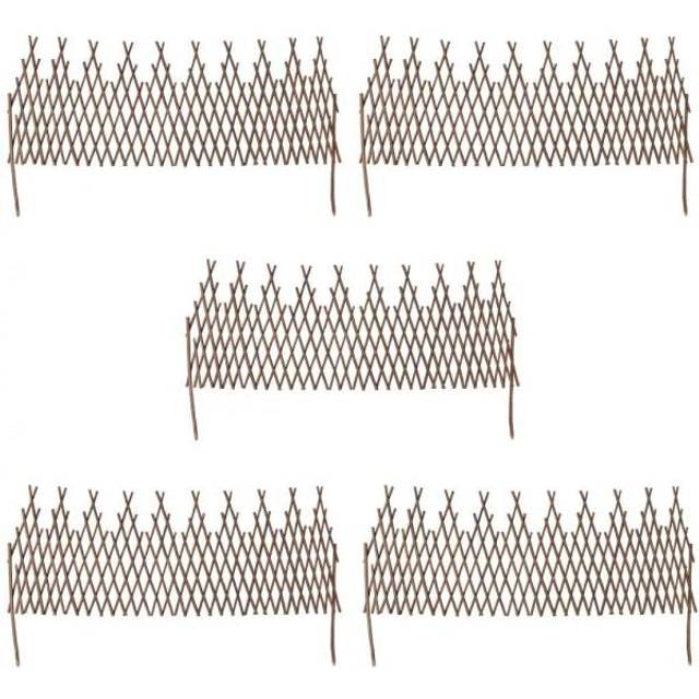 vidaXL Willow Trellis Fence 5 pcs - Brown