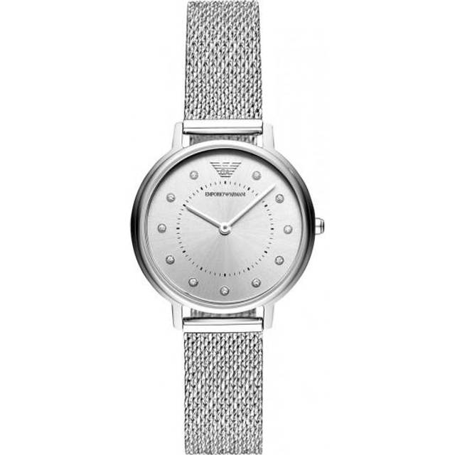 Emporio Armani Classic Ladies Watch AR11128Â¦Silver DialÂ¦Mesh Stainless Strap - Multicoloured
