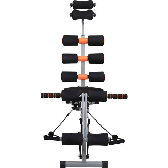 vidaXL L-shaped Abdominal Trainer with Elastic Strings - Black
