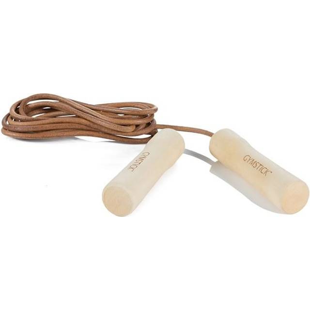 Gymstick Leather Jump Rope - Wood, Hopprep