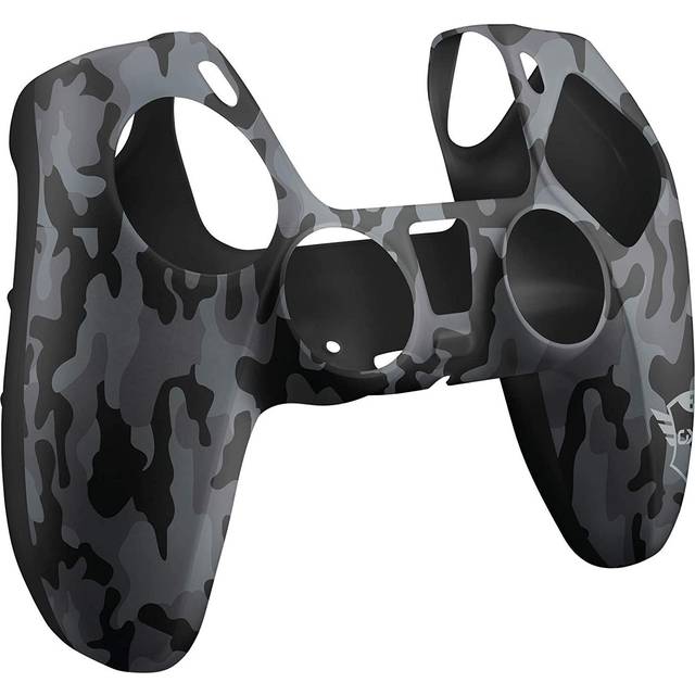 Trust Gaming GXT 748 PS5 Controller hud, halkfritt silikonskyddsfodral för trådlös DualSense Controller PlayStation 5, skyddstillbehör för spelkontroll – kamouflage svart