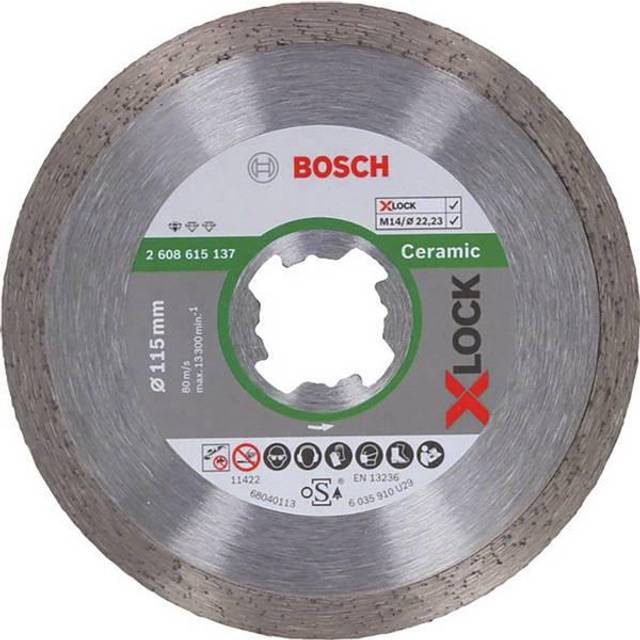 Bosch X Lock Standard Diamond Cutting Disc for Ceramics 115mm 1.6mm 22mm